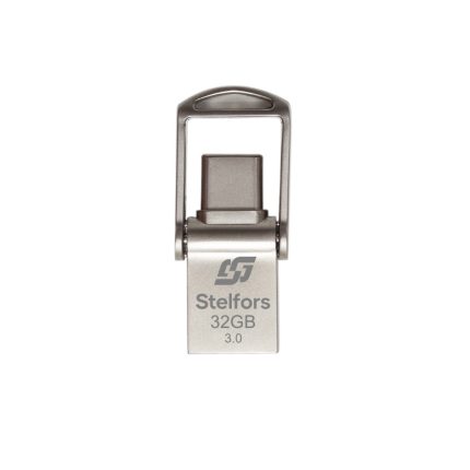 Флеш-накопитель 32GB USB 3.0 Stelfors DUAL Type-C+Type-A 104 серия (метал)