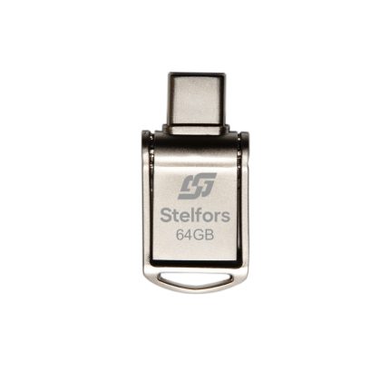 Флеш-накопитель 64GB USB 2.0 Stelfors DUAL Type-C+Type-A 104 серия (метал)